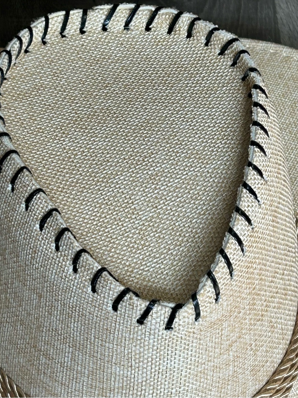 NWT Linen Western Cowboy Hat Boho Festival Beach Sun Hat Cream Beige - Picture 3 of 5